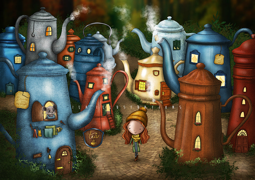 Ila Illustrations 025 - Tea town