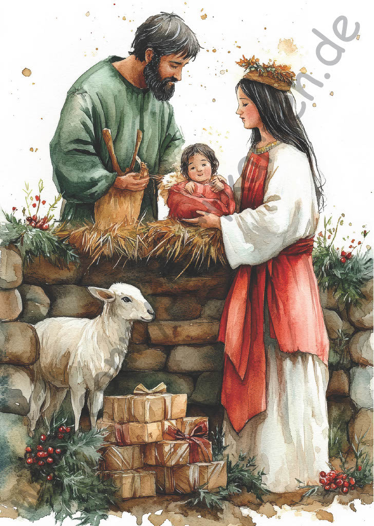 Weihnachten - Krippe mit Schaf