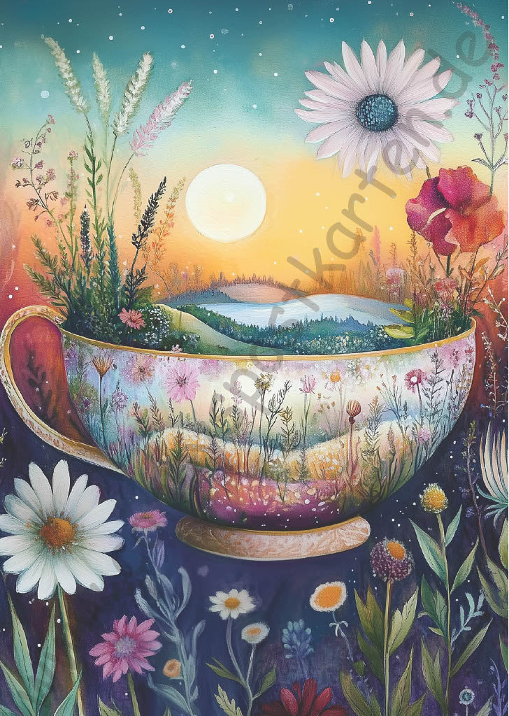 Fantasy - Tasse/Flasche/Teekanne - Tasse mit Sonne