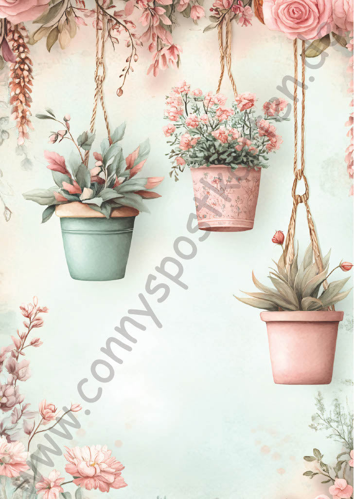 Verschiedenes - Rosa/Mintgrün - Hängepflanzen