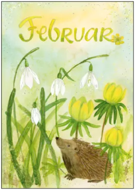 Inga Berkensträter - Februar (Igel und Schneeglöckchen)
