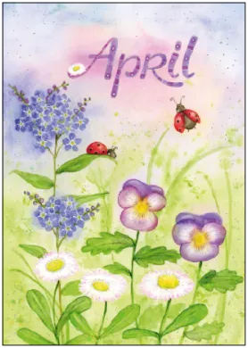 Inga Berkensträter - April (Frühlingsblumen und Marienkäfer)