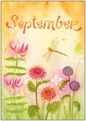Inga Berkensträter - September (Wiesenblumen und Libelle)