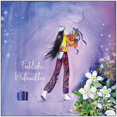 Kristiana Heinemann - Fröhliche Weihnachten (Frau mit Geschenken)