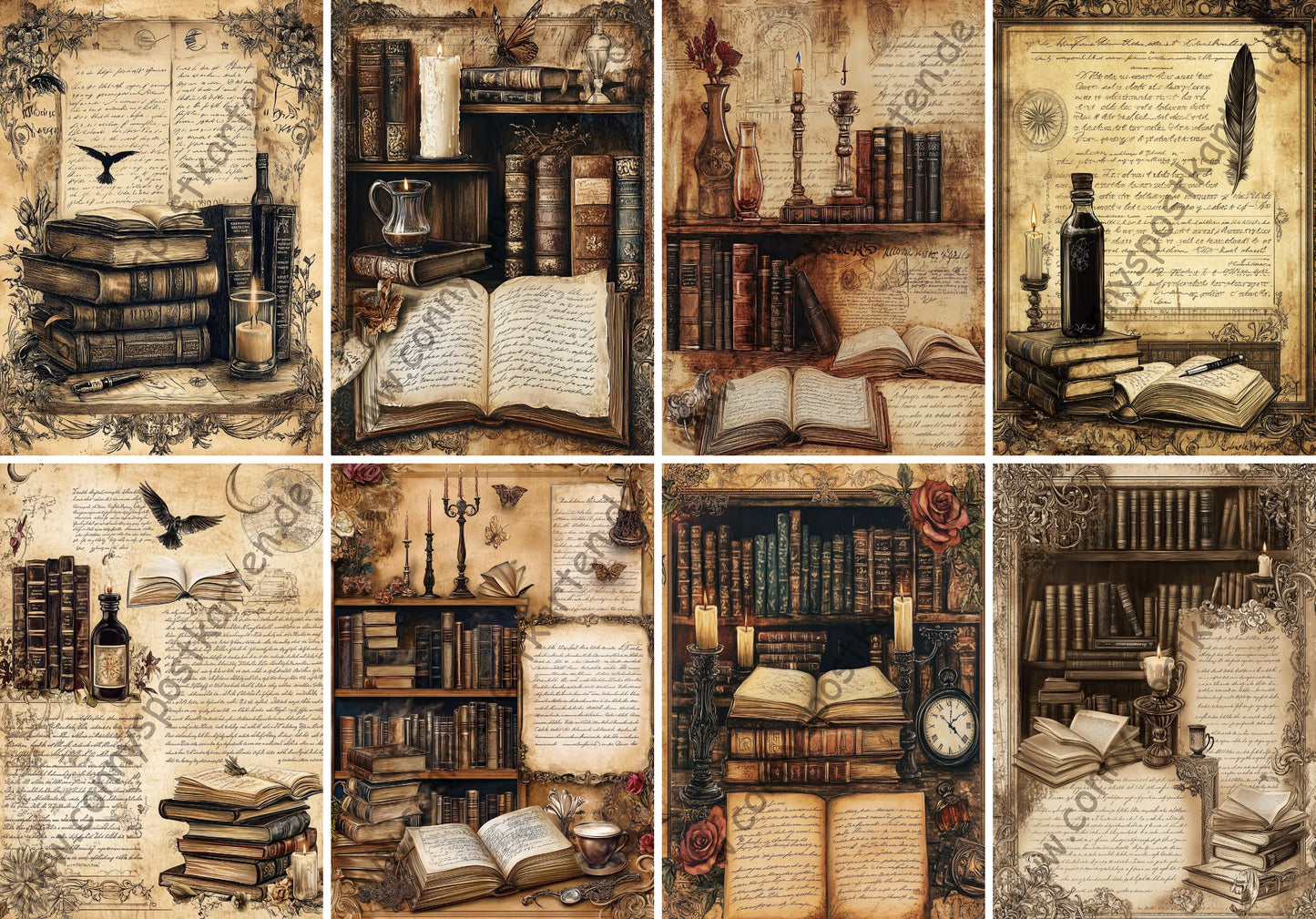 Verschiedenes - BooksPaper - Set mit 8 Karten