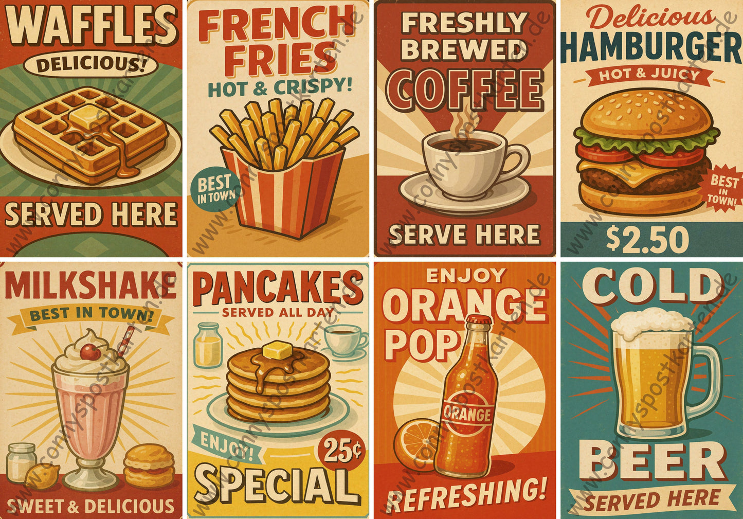 Verschiedenes - Diner - Set mit 8 Karten