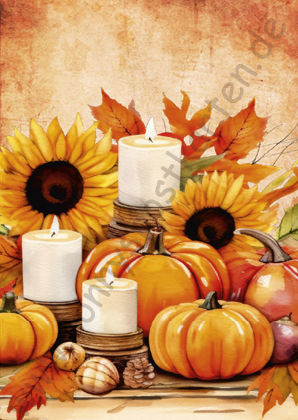 Herbst - Journal Sheet - Kürbisse und Kerzen