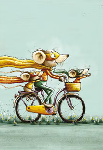 Tushita - Frank Daenen - Mäuse auf Fahrrad