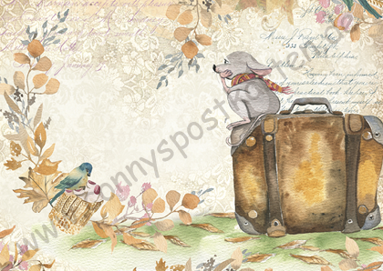 Herbst - Mäuse - Maus auf Koffer