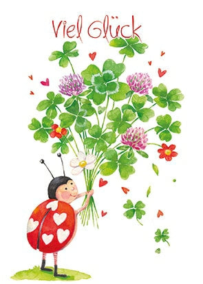 Edition Gollong - Marienkäfer mit Kleestrauß
