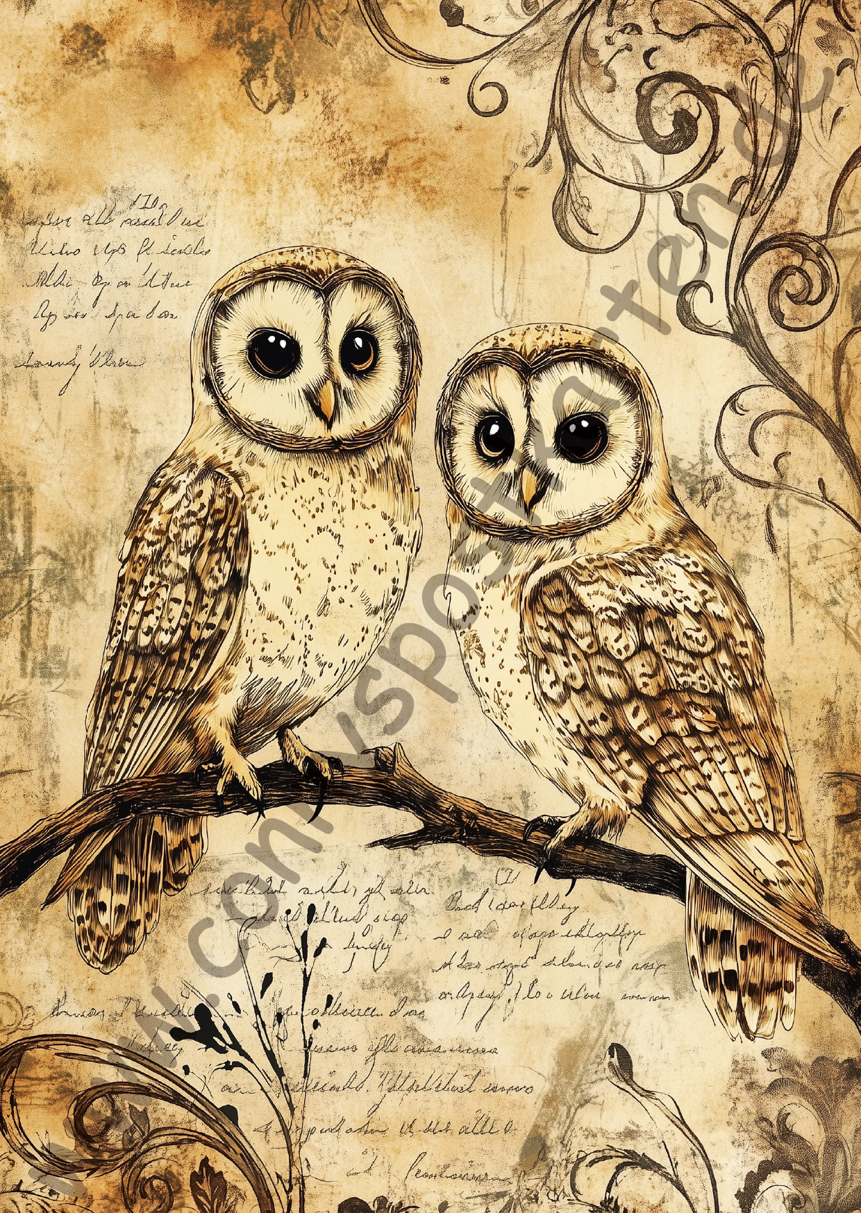 Tiere - Vintage Owls - 7