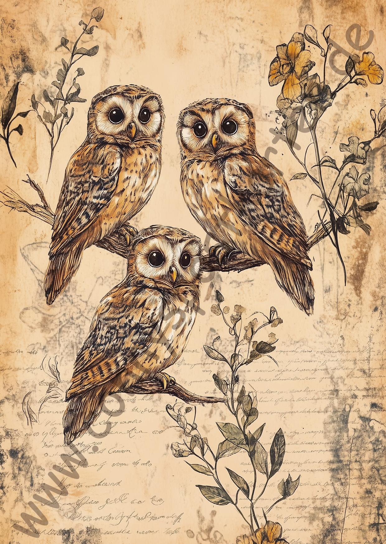 Tiere - Vintage Owls - 4