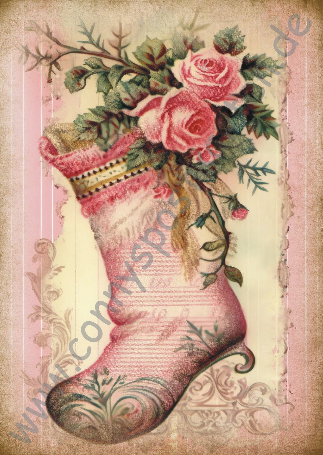 Weihnachten - rosa - Socke