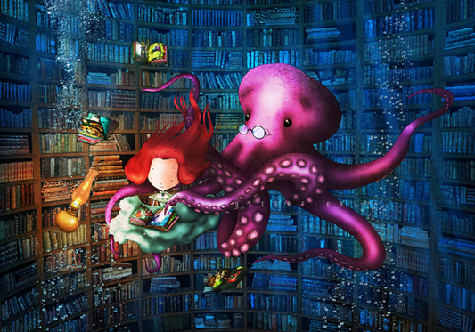 Ila Illustrations 051 - Octopus libary