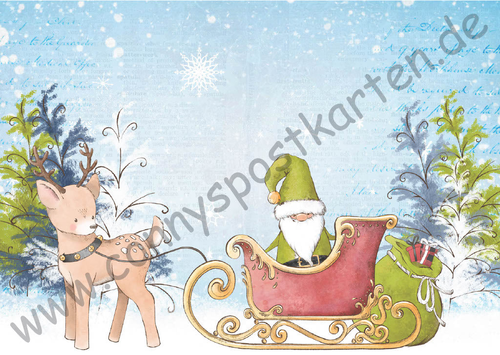 Weihnachten - Schlitten mit Rentier