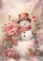 Weihnachten - pink - Schneemann