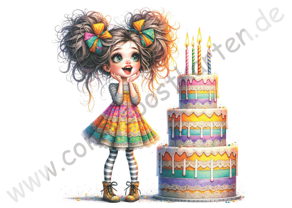 Geburtstag - Mädchen - Regenbogentorte