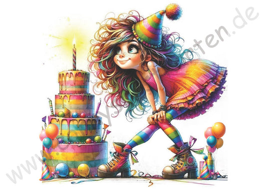 Geburtstag - Mädchen - 4-stöckige Torte