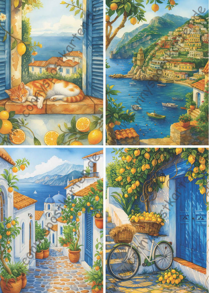 Sommer - LemonCoast - Set mit 4 Karten