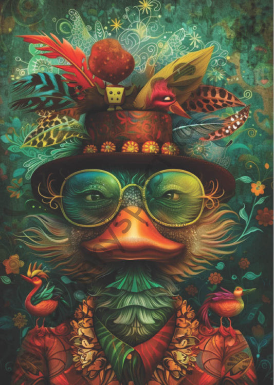 Fantasy - Skurrile Charaktere - Ente mit Hut und Brille