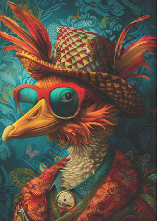 Fantasy - Skurrile Charaktere - Ente mit orangener Brille und Hemd