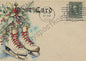 Weihnachten - Vintage - Poststempel - Schlittschuhe