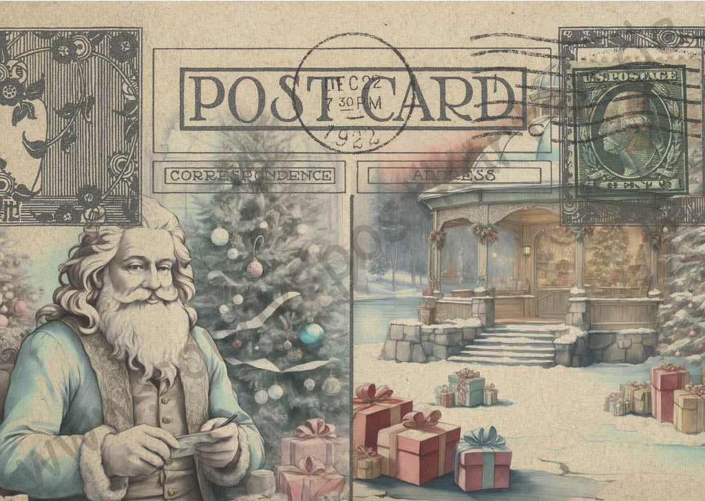 Weihnachten - Vintage - Poststempel - Weihnachtsszenario