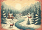 Weihnachten - Vintage - Rentier am Fluss