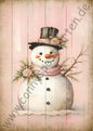 Weihnachten - rosa - Schneemann