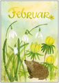 Inga Berkensträter - Februar (Igel und Schneeglöckchen)