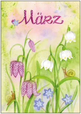 Inga Berkensträter - März (Schachbrettblumen mit Schnecken)