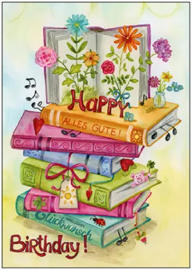 Inga Berkensträter - Happy Birthday (Bücherstapel)