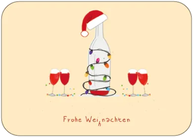 GULSEN GUNEL - Frohe Wei(h)nachten (Weinflasche und Gläser)