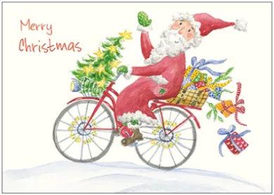 Gisela Herberger - Merry Christmas (Weihnachtsmann auf Fahrrad)