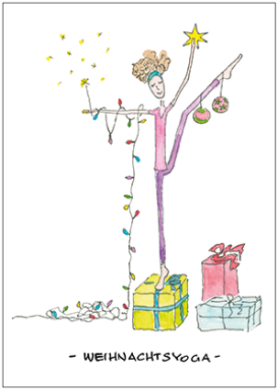 Gisela Herberger - Weihnachtsyoga - Frau mit Lichterkette