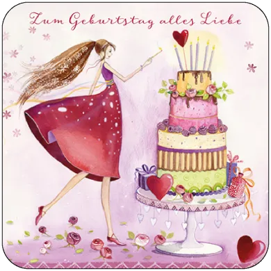 Kristiana Heinemann - Zum Geburtstag alles Liebe / Frau zündet Kerzen auf Torte an