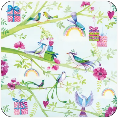 Kristiana Heinemann - Vögel auf Ästen mit Geschenken