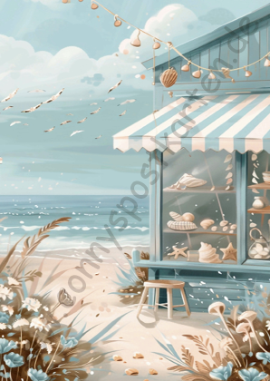 Sommer/Meer - At the beach - Strandkiosk mit Muscheln