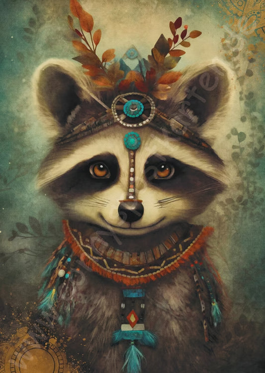 Tiere - Boho Tiere - Waschbär