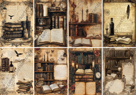 Verschiedenes - BooksPaper - Set mit 8 Karten
