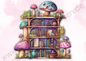 Fantasy - Bücherregal - Regal mit Pilzen