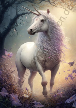 Fantasy - Häuser/Einhörner - Einhorn mit 2 Hörnern