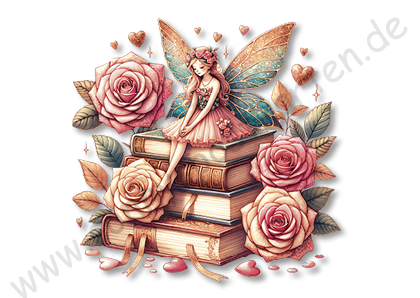 Fantasy - Feen auf Büchern 4