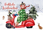 Ingrid Berendsen - Fröhliche Weihnachten (Frau auf Motorroller)