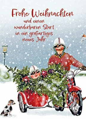 Ingrid Berendsen - Frohe Weihnachten (Paar auf Motorrad)