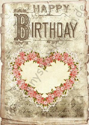 Geburtstag - Vintage - Rosenherz