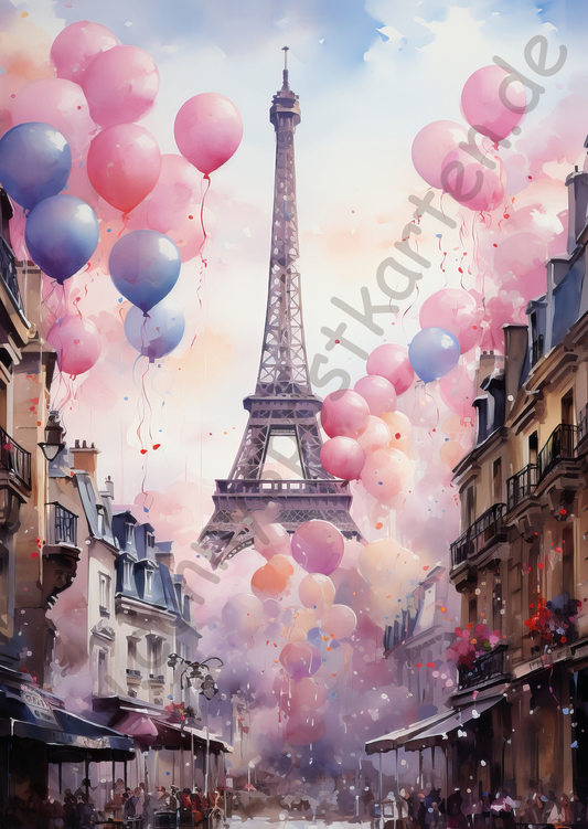 Geburtstag - Pastell - Eiffelturm