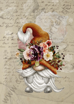 Verschiedenes - Scrapbook Gnom - Mütze mit Blumen
