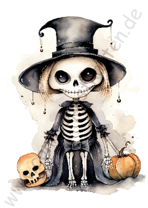 Halloween - Charaktere - Skelett mit Hut