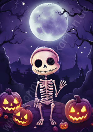 Halloween - Lila - Skelett